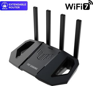 Obrázok pre výrobcu ASUS TUF-BE3600 (BE3600) WiFi 7 Extendable Gaming Router, 2.5G porty, AiMesh