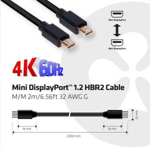 Obrázok pre výrobcu Club3D Mini DisplayPort kábel 1.2 4K60Hz UHD HBR2 (M/M), 2m