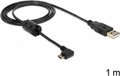 Obrázok pre výrobcu Delock kabel USB 2.0 A samec > USB micro B samec, pravoúhlý 270°, 1m