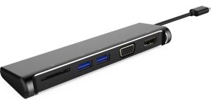 Obrázok pre výrobcu PremiumCord Převodník USB 3.1 typ -C na 4K HDMI+1080p VGA+SD Card+2xUSB3.0 (5-in-1)