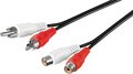Obrázok pre výrobcu PremiumCord Kabel 2x Cinch-2x Cinch, M/F 5m