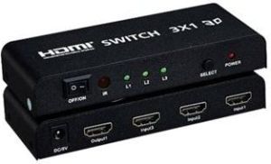 Obrázok pre výrobcu PremiumCord HDMI switch 3:1 kovový, dálkové ovl.