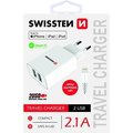 Obrázok pre výrobcu Swissten Síťový Adaptér Smart Ic 2X Usb 2,1A Power + Datový Kabel Usb / Lightning Mfi 1,2 M Bílý