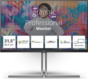 Obrázok pre výrobcu AOC U32U3CV 32"/IPS/4K UHD/ 60Hz/4ms/Blck-Slvr/3R