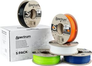 Obrázok pre výrobcu Spectrum 3D filament, Premium PET-G, 1,75mm, 5x250g, 80748, mix Artic White, Deep Black, Lion Orange, Navy Blue, Lime Green