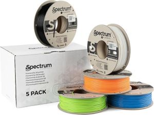 Obrázok pre výrobcu Spectrum 3D filament, Premium PLA, 1,75mm, 5x250g, 80747, mix Polar White, Deep Black, Lion Orange, Pacific Blue, Lime Green