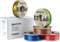 Obrázok pre výrobcu Spectrum 3D filament, PLA Silk, 1,75mm, 5x250g, 80750, mix Glorious Gold, Spicy Copper, Apple Green, Ruby Red, Indigo Blue