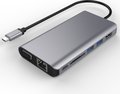 Obrázok pre výrobcu PremiumCord Převodník USB3.1 typ C na HDMI+VGA+ RJ45+2xUSB3.0+SD card +3,5mm+PD charge