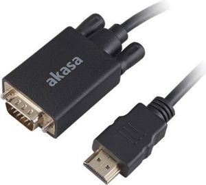 Obrázok pre výrobcu AKASA kabel k monitoru HDMI na VGA / AK-CBHD26-20BK / 1920x1080p@60Hz / 2m / černý