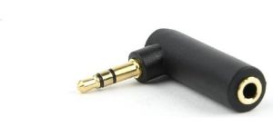 Obrázok pre výrobcu Gembird audio adaptér jack 3.5mm(M)->jack 3.5 mm (F), do pravého uhla, čierny