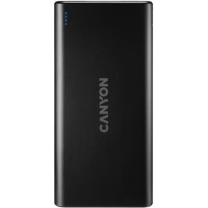 Obrázok pre výrobcu Canyon CNE-CPB1006B Powerbank, polymérová, 10.000 mAh, 2 x USB výstup, 2 x USB vstup (1xUSB-C), LED inikácia, čierna