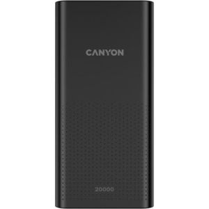 Obrázok pre výrobcu Canyon PB-2001 Powerbank, Li-Pol, 20000 mAh, Vstup: 1x Micro-USB, 1x USB-C, Výstup: 2x USB-A, čierna