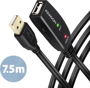 Obrázok pre výrobcu AXAGON ADR-207, USB 2.0 A-M -> A-F aktivní prodlužovací / repeater kabel, 7.5m