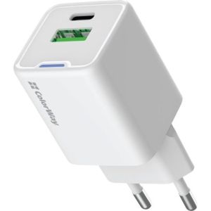 Obrázok pre výrobcu COLORWAY 1x USB-C/ síťová nabíječka/ GaN/ PD/ PPS/ QC/ 35W/ Bílá