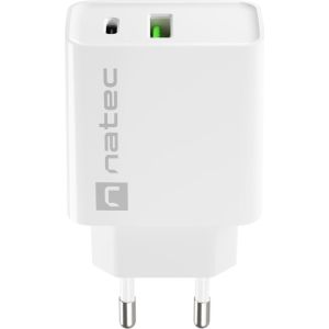 Obrázok pre výrobcu Universální nabíječka Natec RIBERA 20W 1X USB-A + 1X USB-C, bílá