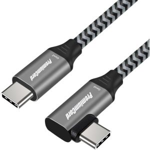 Obrázok pre výrobcu PremiumCord USB-C zahnutý kabel (USB 3.2 GEN 2, 3A, 60W, 20Gbit/s) 0,5m, oplet