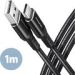 Obrázok pre výrobcu AXAGON BUCM-AM10AB, HQ kabel USB-C <-> USB-A, 1m, USB 2.0, 3A, ALU, oplet, černý