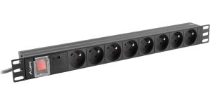 Obrázok pre výrobcu LANBERG PDU 19inch 1U 16A 8x French socket 2m black