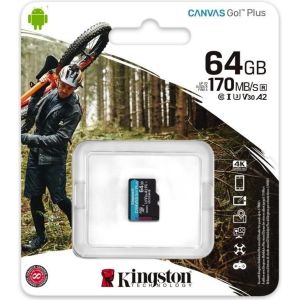 Obrázok pre výrobcu Kingston 64GB microSDXC Canvas Go! Plus A2 U3 V30 170MB/s bez adapteru