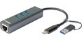 Obrázok pre výrobcu D-Link USB-C/USB to Gigabit Ethernet Adapter with 3 USB 3.0 Ports
