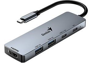 Obrázok pre výrobcu Genius USB (3.0) hub 5-port, UH-500, šedý, 2x USB 3.0,1x HDMI,2x USB-C,Power Delivery 100W