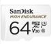 Obrázok pre výrobcu SanDisk 64GB microSDHC Card High Endurance (R:100/W:40 MB/s, Class 10, U3 V30) + Adapter