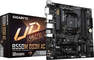 Obrázok pre výrobcu Gigabyte MB Sc AM4 B550M DS3H AC, AMD B550, 4xDDR4, 1xHDMI, 1xDVI-D, Wifi