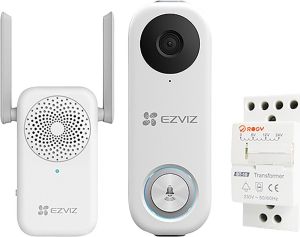 Obrázok pre výrobcu EZVIZ chytrá sada DB1C kit/ Wi-Fi/ videotelefon/ bezdrátový zvonek/ trafo/ rozlišení 1536x1536/ IP65/ bílá