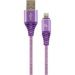 Obrázok pre výrobcu Gembird Premium cotton braided 8-pin charging and data cable, 2m, purple/white