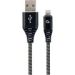 Obrázok pre výrobcu Gembird Premium cotton braided 8-pin cable charging and data cable,2m,black/white