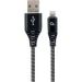 Obrázok pre výrobcu Gembird Premium cotton braided 8-pin cable charging and data cable,1m,black/white