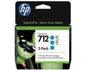 Obrázok pre výrobcu HP 712 3-Pack 29-ml Cyan DesignJet Ink