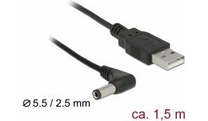 Obrázok pre výrobcu Delock USB Power Cable to DC 5.5 x 2.5 mm male 90° 1.5 m