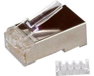 Obrázok pre výrobcu Konektor STP RJ45 (8p8c), Cat6, 50µm, skládaný, drát - 100 ks