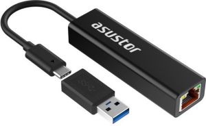 Obrázok pre výrobcu Asustor adaptér AS-U2.5G2 / USB3.2 Gen 1 type-C to 2.5GBASE-T / v balení redukce USB-C na USB-A