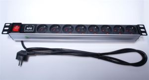 Obrázok pre výrobcu PremiumCord PDU 19" 1U, 8x230V, 2m kabel, vypínač, přepěťová ochrana