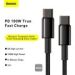 Obrázok pre výrobcu Baseus rychlonabíjecí datový kabel Tungsten Gold 100W 1m USB-C na USB-C černý