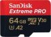 Obrázok pre výrobcu SanDisk micro SDXC 64GB Extreme PRO (200 MB/s Class 10, UHS-I U3 V30) + adaptér