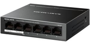 Obrázok pre výrobcu TP-Link Mercusys MS106LP Switch 6-Port, 4x 10/100 Mbps PoE+, 2x LAN, 802.3af/at, 40 W