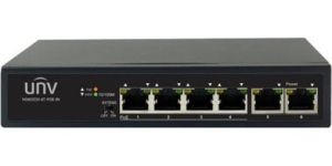 Obrázok pre výrobcu UNIVIEW Switch 6xRJ45 10/100 vč. PoE (802.3af/at,PoE budget 65W),PoE porty lze přepnout na 250m PoE@10Mbps, desktop