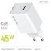 Obrázok pre výrobcu COLORWAY 1x USB-C/ síťová nabíječka/ GaN/ PD/ PPS/ 45W/ Bílá