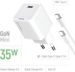 Obrázok pre výrobcu COLORWAY 1x USB-C/ síťová nabíječka/ GaN/ PD/ PPS/ 35W/ Včetně 100cm kabelu/ Bílá
