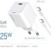Obrázok pre výrobcu COLORWAY 1x USB-C/ síťová nabíječka/ GaN/ PD/ PPS/ 25W/ Včetně 100cm kabelu/ Bílá