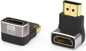 Obrázok pre výrobcu PremiumCord 8K Adaptér spojka HDMI A - HDMI A, F/M, zahnutá do pravého úhlu 90°